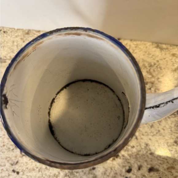 Vintage blue & white Enamelware Coffee Pot - Picture 7 of 10